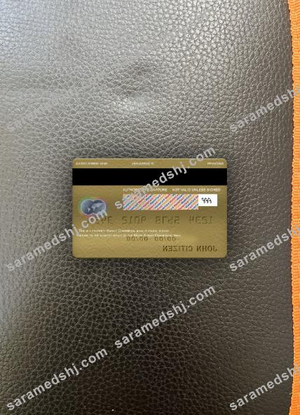 Kuwait Commercial Bank mastercard gold photolook back
